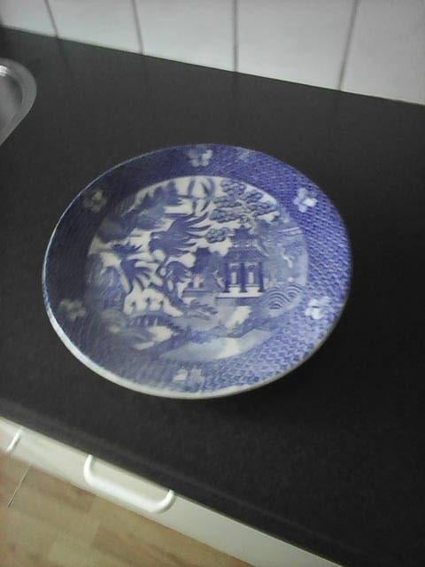 Groot blauw bord. 31cm. Zie foto's, Ophalen