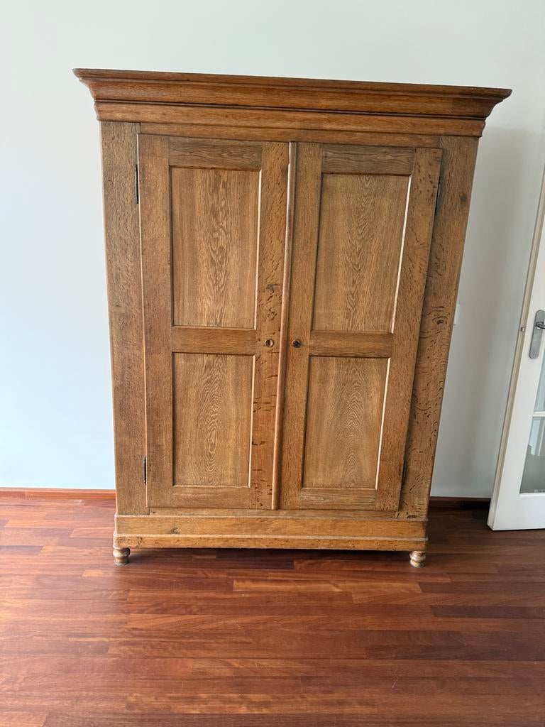 Antieke massief eiken kast - 150x190x58 cm, Ophalen