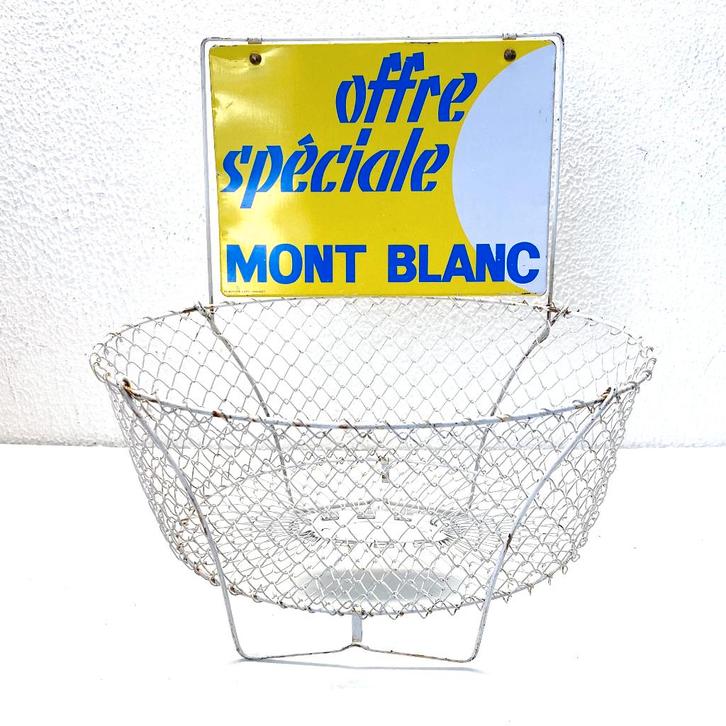 Mont Blanc vintage reclamemand, Verzamelen, Merken en Reclamevoorwerpen, Gebruikt, Reclamebord, Verzenden