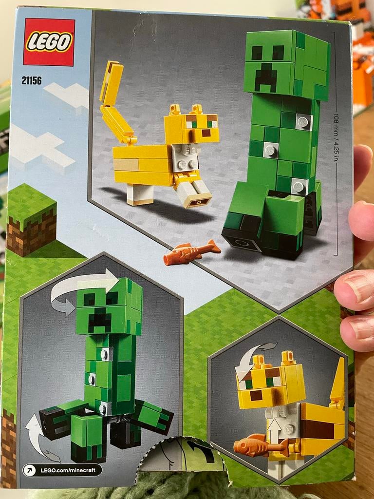 Lego Minecraft BigFig Creeper & Ocelot (21156) compleet, Gebruikt, Minecraft, Lego, Ophalen of Verzenden