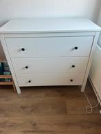 Witte IKEA Hemnes ladekast – 3 lades, Ophalen, 100 tot 150 cm, Zo goed als nieuw, 3 of 4 laden