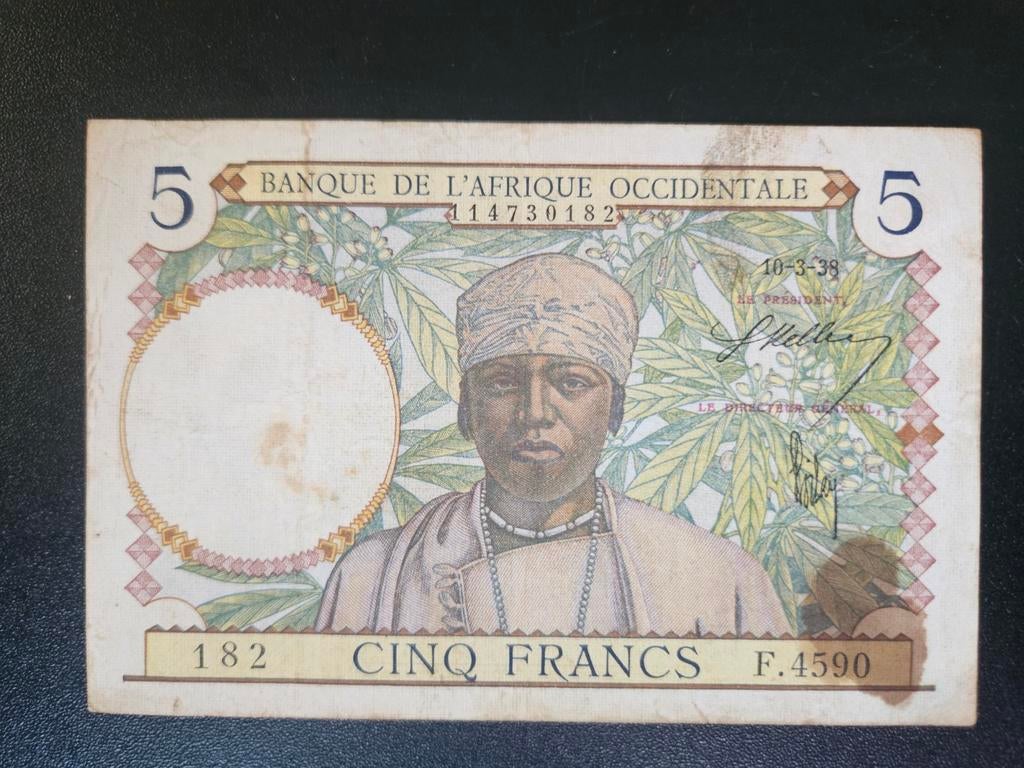 Frans West Afrika pick 21 1938       3, Postzegels en Munten, Bankbiljetten | Afrika, Ophalen of Verzenden, Overige landen, Los biljet