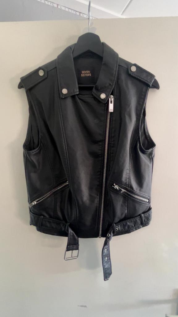 Seven sisters leren jasje maat L, Ophalen, Zo goed als nieuw, Zwart