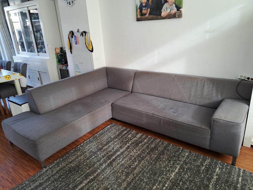 Gratis Montel hoekbank antracietgrijs 270 x 215 cm., Ophalen, Gebruikt, Hoekbank, 75 tot 100 cm