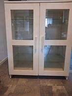 IKEA BRIMNES Kast met deuren 78x95 (Glas/Wit), Ophalen, Met deur(en), 50 tot 100 cm, Minder dan 100 cm