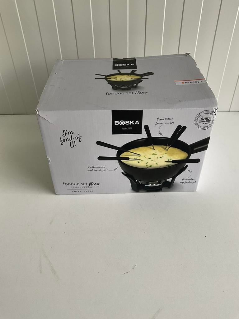 Boska Fondue set zeer zwaar in nieuwstaat compleet in doos, Ophalen, Zo goed als nieuw, Brander, Fondueset