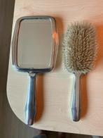 Verzilverde kapset Sola 90 - Spiegel en borstel, Antiek en Kunst, Ophalen of Verzenden