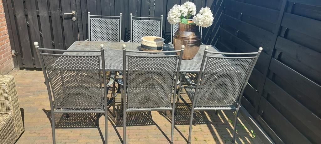 Tuinset Royal Garden 6 stoelen Excelsior hoge rug, Ophalen, Gebruikt, Overige materialen