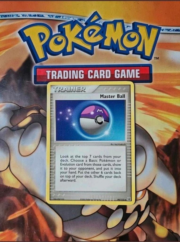 Master ball 99/113 Ex Delta Species pokemon kaart, Ophalen of Verzenden, Gebruikt, Losse kaart
