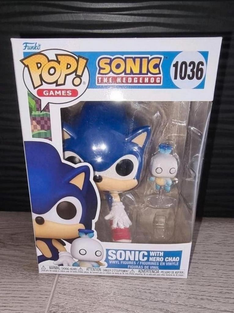 Funko Pop! Sonic the Hedgehog met Hero Chao #1036, Ophalen of Verzenden, Nieuw
