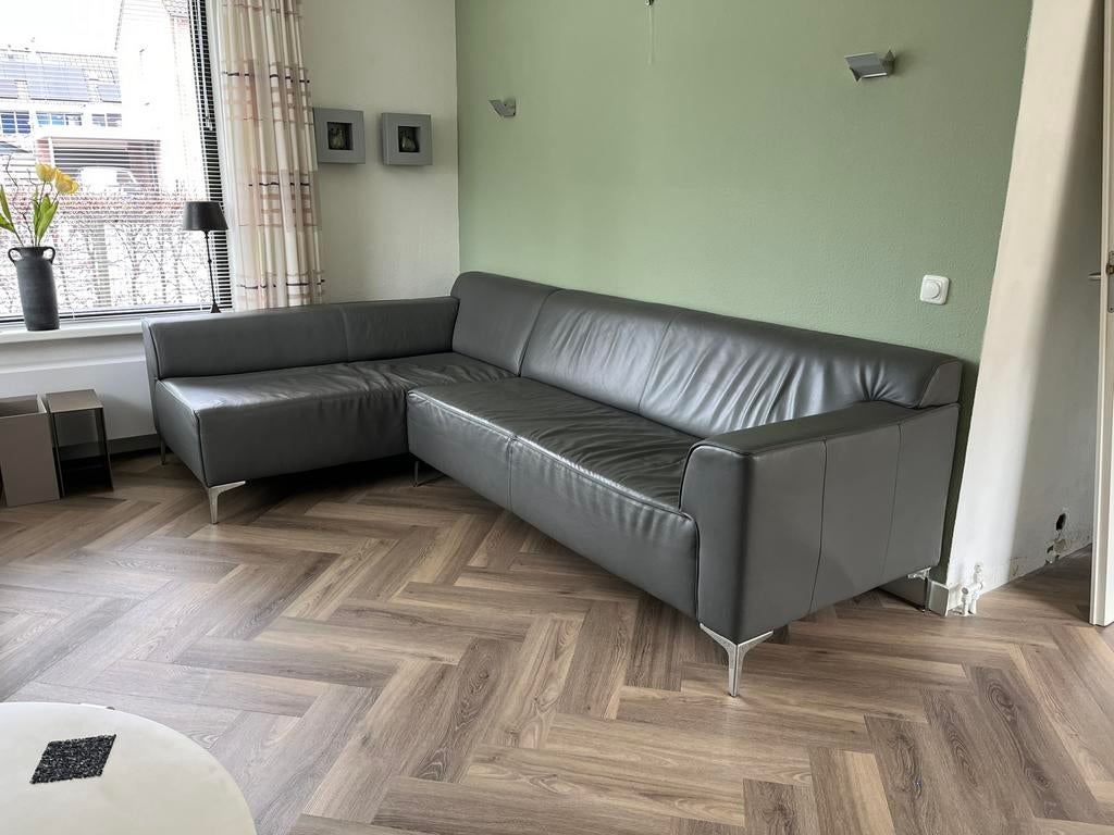 Hoekbank, Ophalen of Verzenden, Gebruikt, Leer, Hoekbank.