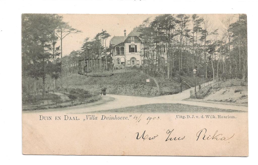 BF393-Duin en Daal,"Villa Duinhoeve, Verzenden, Voor 1920, Gelopen, Noord-Holland