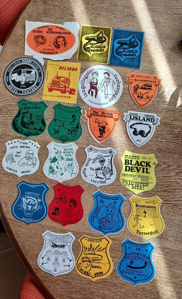 Partij stickers piratenzender amateur verschillende regio's, Ophalen of Verzenden