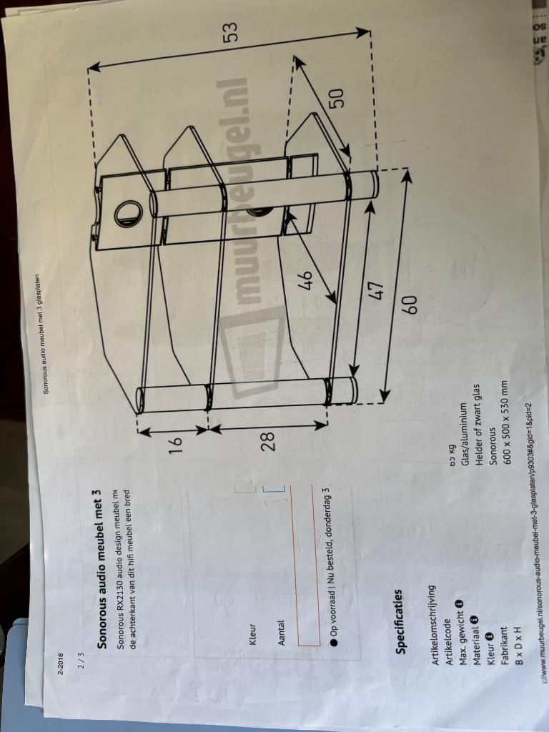 Glazen design audiomeubel, Gebruikt, Glazen design, Glas, Minder dan 100 cm