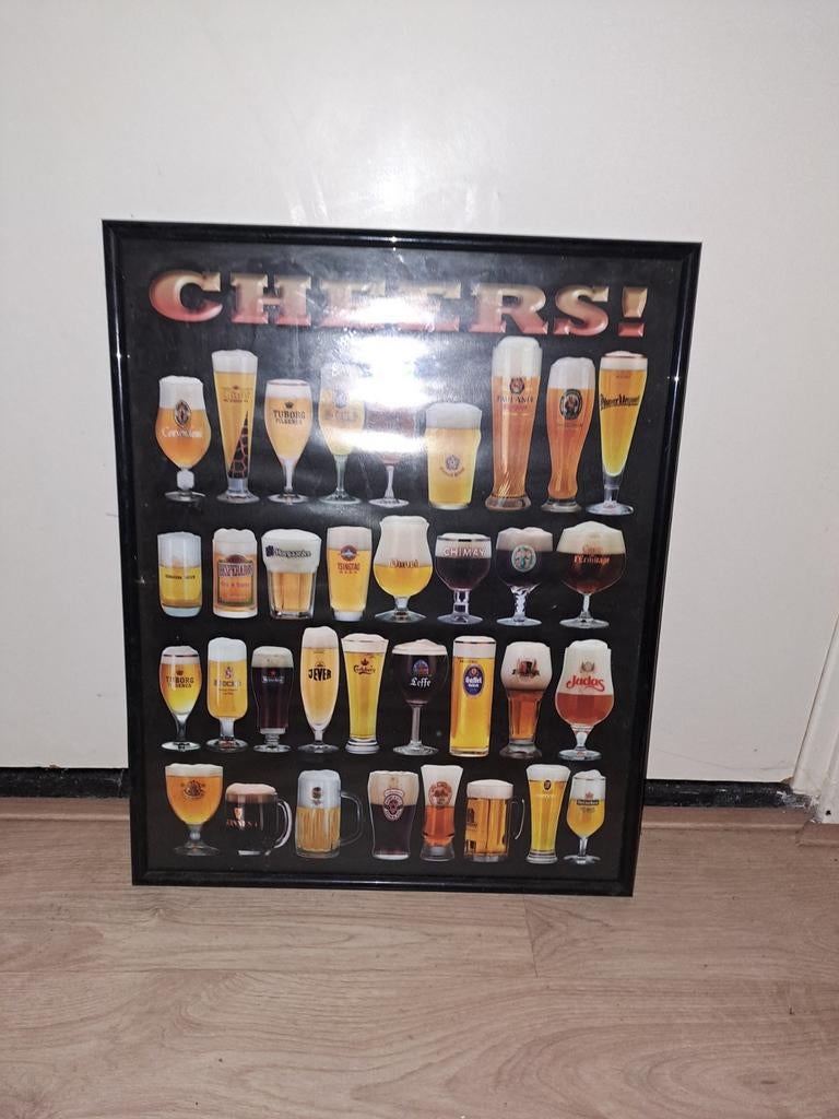 Cheers! Bierglazen schilderij, Ophalen of Verzenden, Gebruikt, Reclamebord