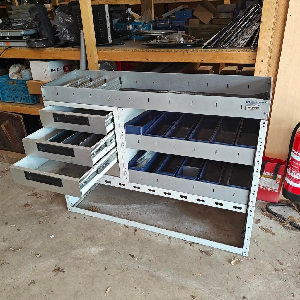 Bedrijfswagen Stelling met Laden en Bakken - 127x41x94 cm, Ophalen