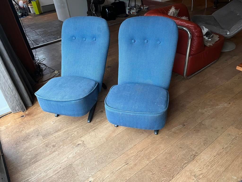 2 Artifort Congo stoelen samen €995 Theo Ruth dutch design, Dutch design Artifort Congo Theo Ruth vintage retro, Gebruikt, Twee