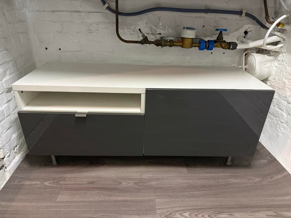 Televisiemeubel met lade en open vak, Ophalen, Overige materialen, 100 tot 150 cm, Zo goed als nieuw