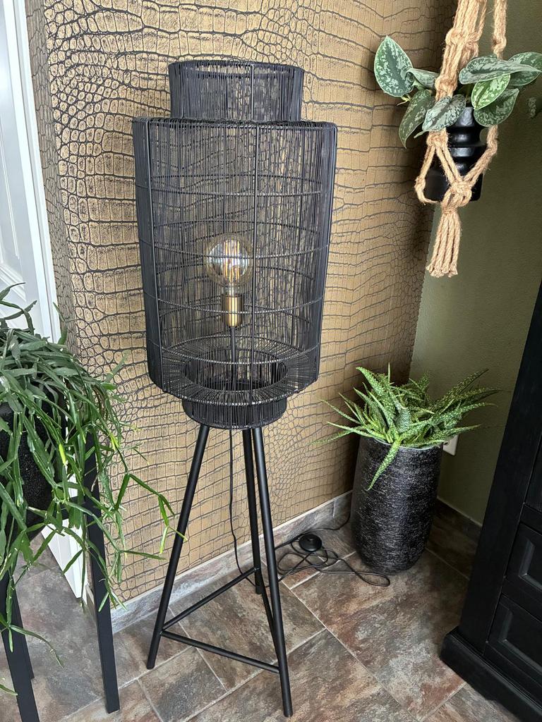 Staande lamp zwart, Ophalen, Zo goed als nieuw, Metaal, 150 tot 200 cm