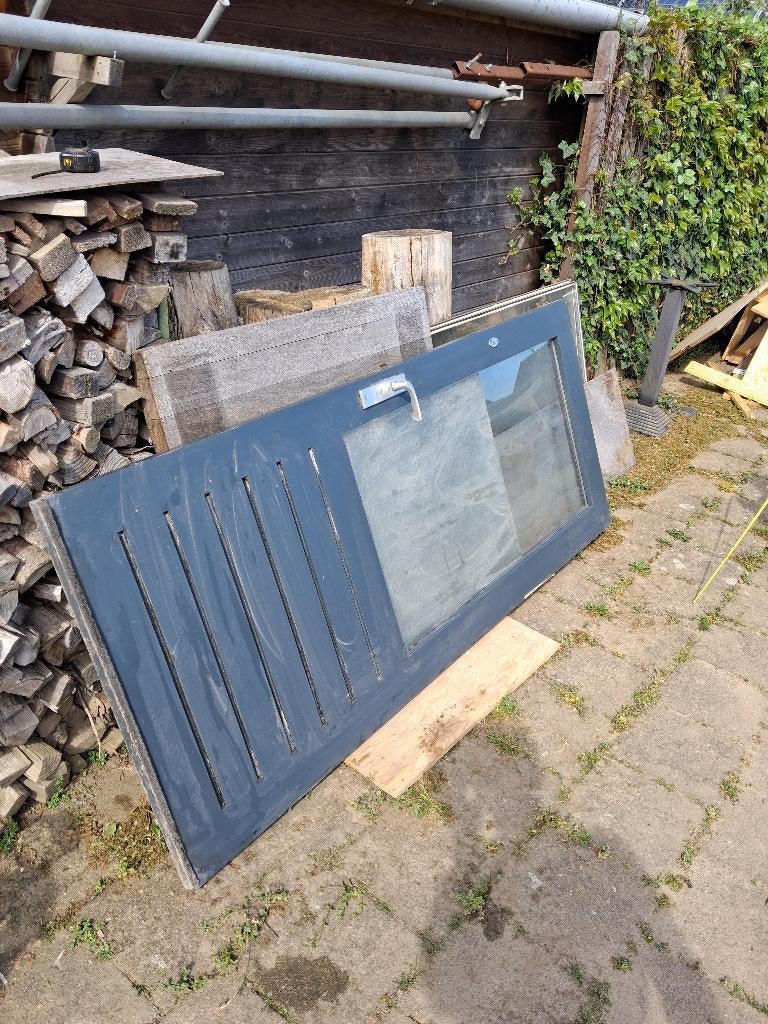Hardhouten deur met dubbelbeglazing, Ophalen, Gebruikt, 80 tot 100 cm, Binnendeur