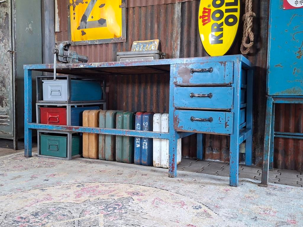 Robuuste vintage werkbank, Ophalen, Gebruikt