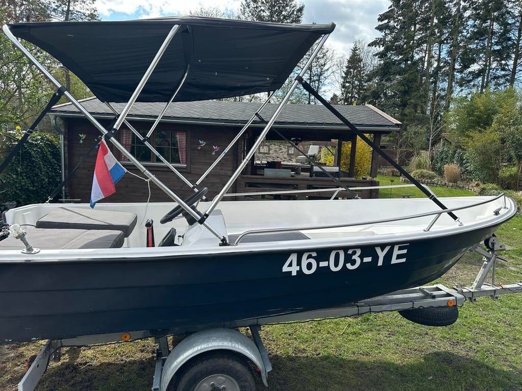 Consoleboot incl. kanteltrailer 435, Watersport en Boten, Ophalen, 10 tot 30 pk, Gebruikt, 3 tot 6 meter