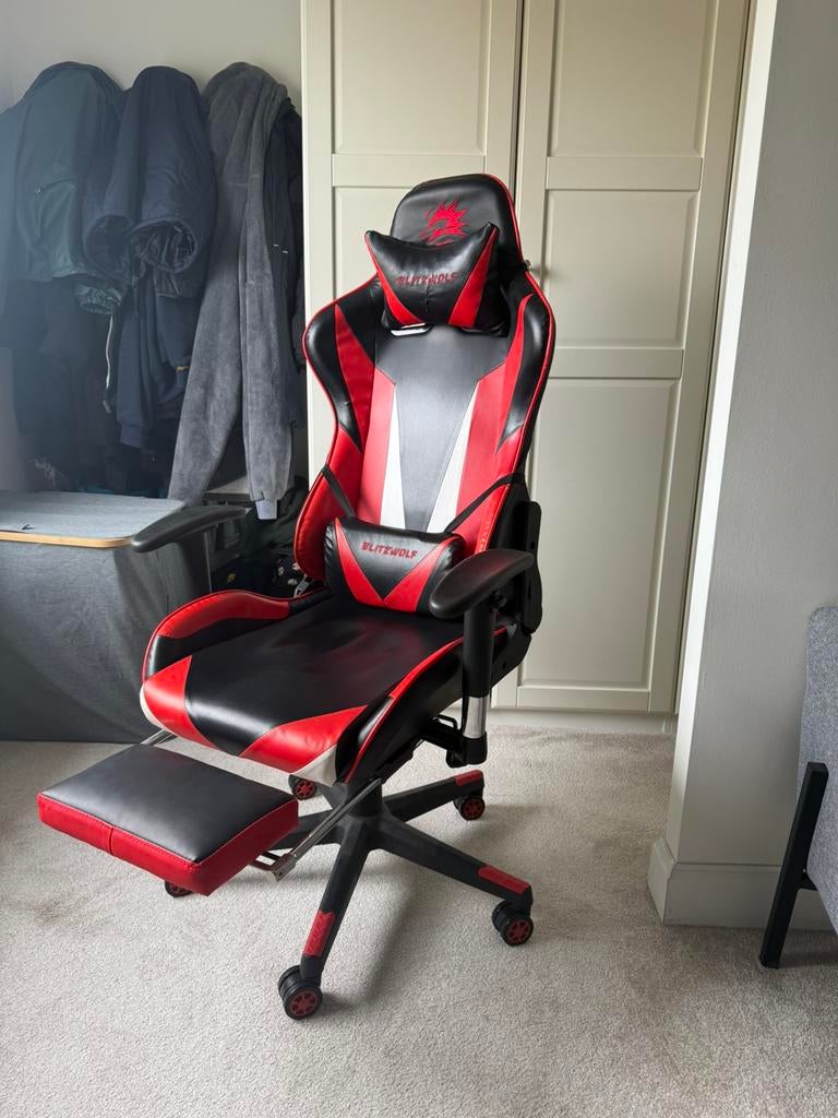 Blitzwolf gaming stoel, Gebruikt, Zwart, Ophalen of Verzenden, Gaming bureaustoel