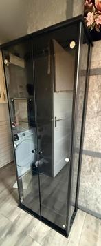 Mooie zwarte vitrine kast met 6 glasplaten, Huis en Inrichting, Kasten | Vitrinekasten, Ophalen, Gebruikt, 50 tot 100 cm, 150 tot 200 cm