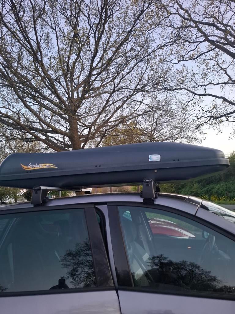 Dakkoffer met Thule dakdragers, Auto diversen, Dakkoffers, Gebruikt, Ophalen of Verzenden