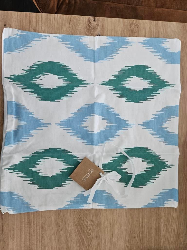 Westwing Kussenhoes met geometrisch patroon, Ophalen of Verzenden, Nieuw, Blauw, Rechthoekig