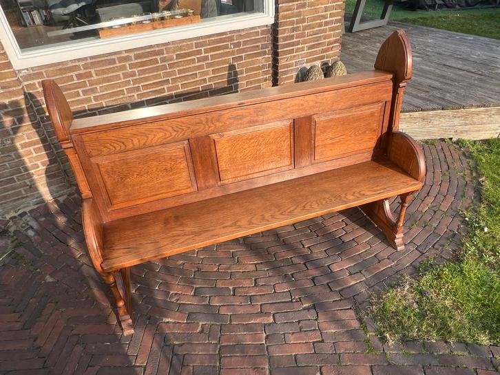 Authentieke eikenhouten kerkbank, Antiek en Kunst, Antiek | Meubels | Stoelen en Banken, Ophalen