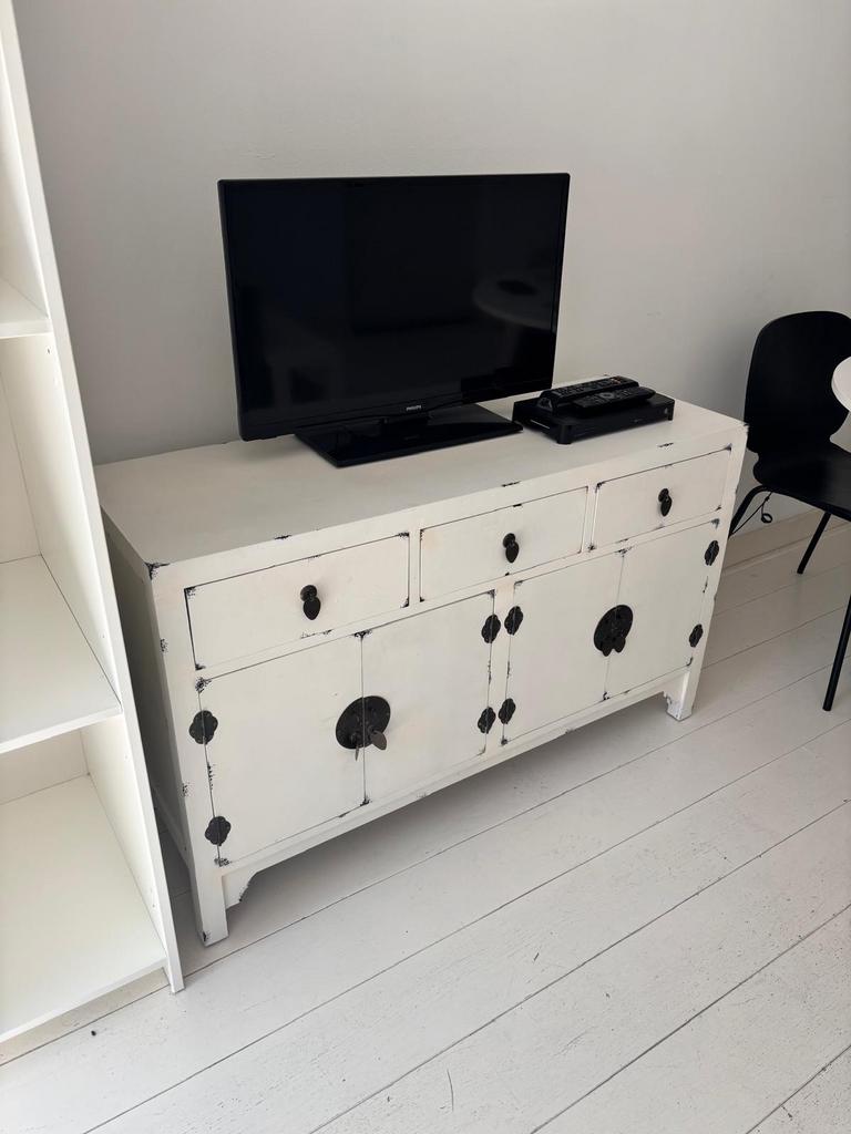 Vintage japandi Chinese kast retro hout woood midcentury, Huis en Inrichting, Gebruikt, 100 tot 150 cm, Ophalen of Verzenden, Met lade(s)