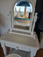 Klein houten kaptafel wit met kruk., Ophalen, 50 tot 100 cm, Minder dan 100 cm