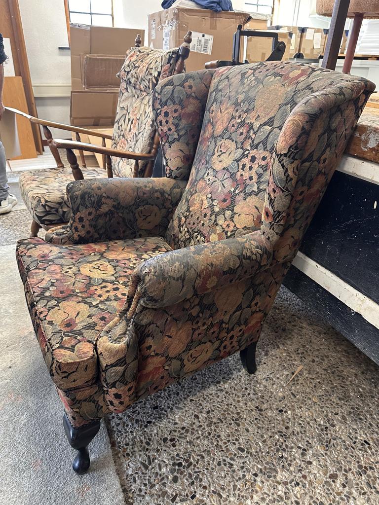 fauteuil met gebruikssporen, Ophalen, Gebruikt, Vintage, 75 tot 100 cm