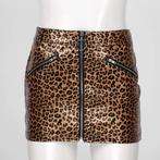 Luipaard mini rokje met rits korte rok kunst leren sexy, Maat 38/40 (M), Overige kleuren, Verzenden, Nieuw
