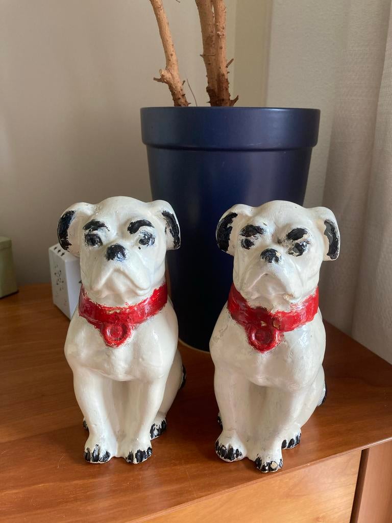 Aardewerken bulldog spaarpotten - Set van 2, Antiek en Kunst, Curiosa en Brocante, Ophalen