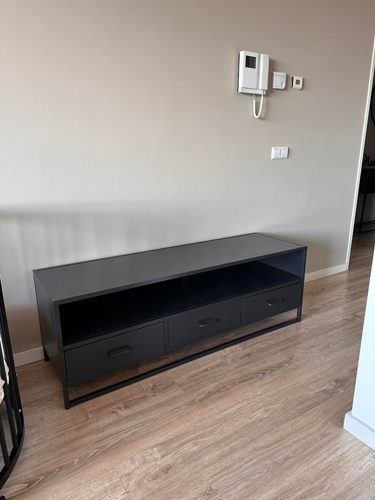 Tv meubel zwart/antraciet, Ophalen, 150 tot 200 cm, Zo goed als nieuw, Minder dan 100 cm