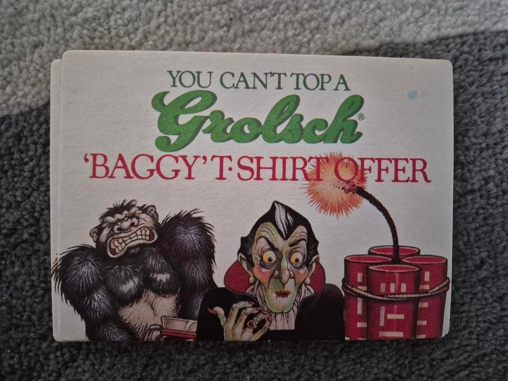 Grolsch bierviltje export 1987 - Baggy T-shirt Offer, Ophalen of Verzenden