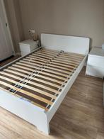 Ikea bed 140x200 met lattenbodems, Huis en Inrichting, Ophalen, Gebruikt, Wit, Tweepersoons