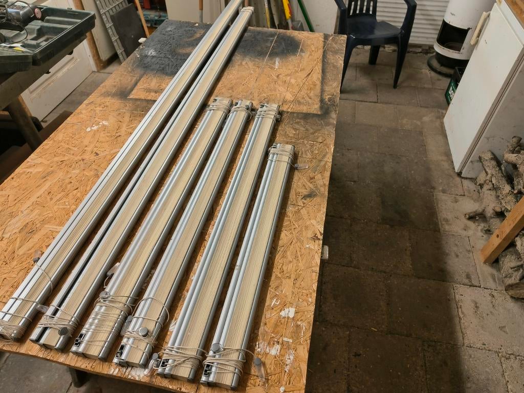 Plisse gordijnen verschillende maten, Huis en Inrichting, Crème, Gebruikt, 100 tot 150 cm, Ophalen of Verzenden