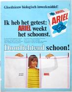 4 vintage advertenties reclames Ariel wasmiddel uit 1969, Ophalen of Verzenden, Gebruikt, Overige typen