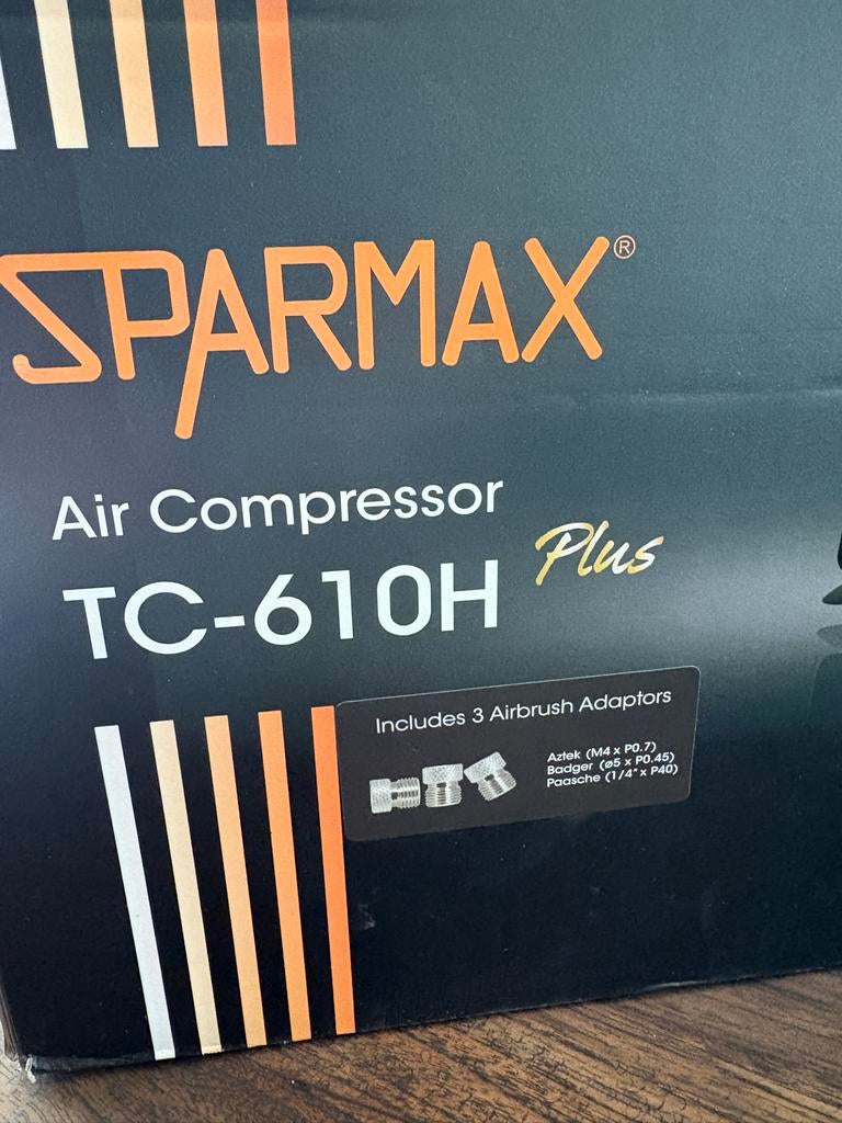 Compl. airbrush set. Colani /Sparmax Air Compr. TC-610H Plus, Nieuw, Ophalen of Verzenden, Minder dan 200 liter/min, Minder dan 6 bar