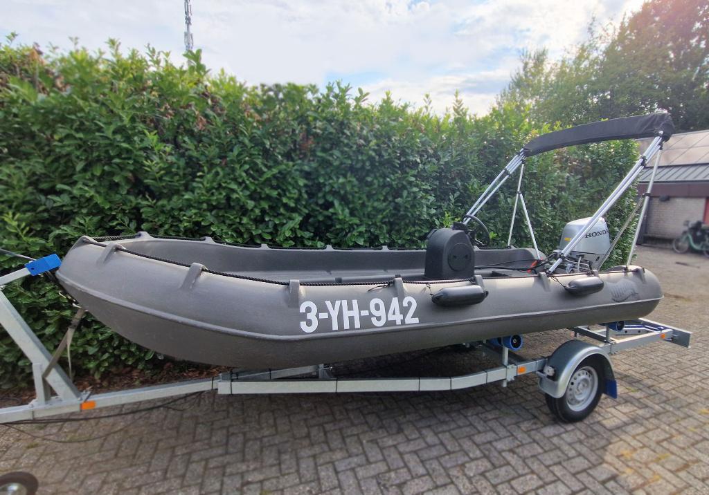 Whaly 435 met 30pk Honda | BJ 2022, Ophalen, Zo goed als nieuw, 30 tot 50 pk, Snelvarend