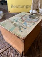 Antieke victoriaanse Houten Speeldoos dansende kinderen, Ophalen of Verzenden