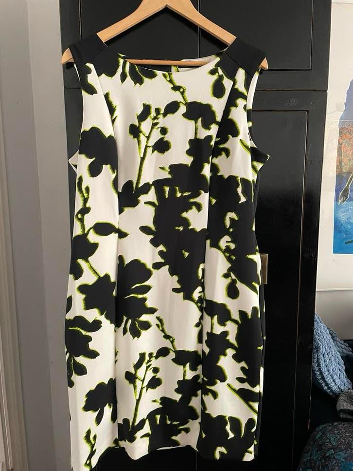 STEPS jurk wit zwart met groen maat 42-44, Ophalen of Verzenden, Zo goed als nieuw, Maat 42/44 (L)