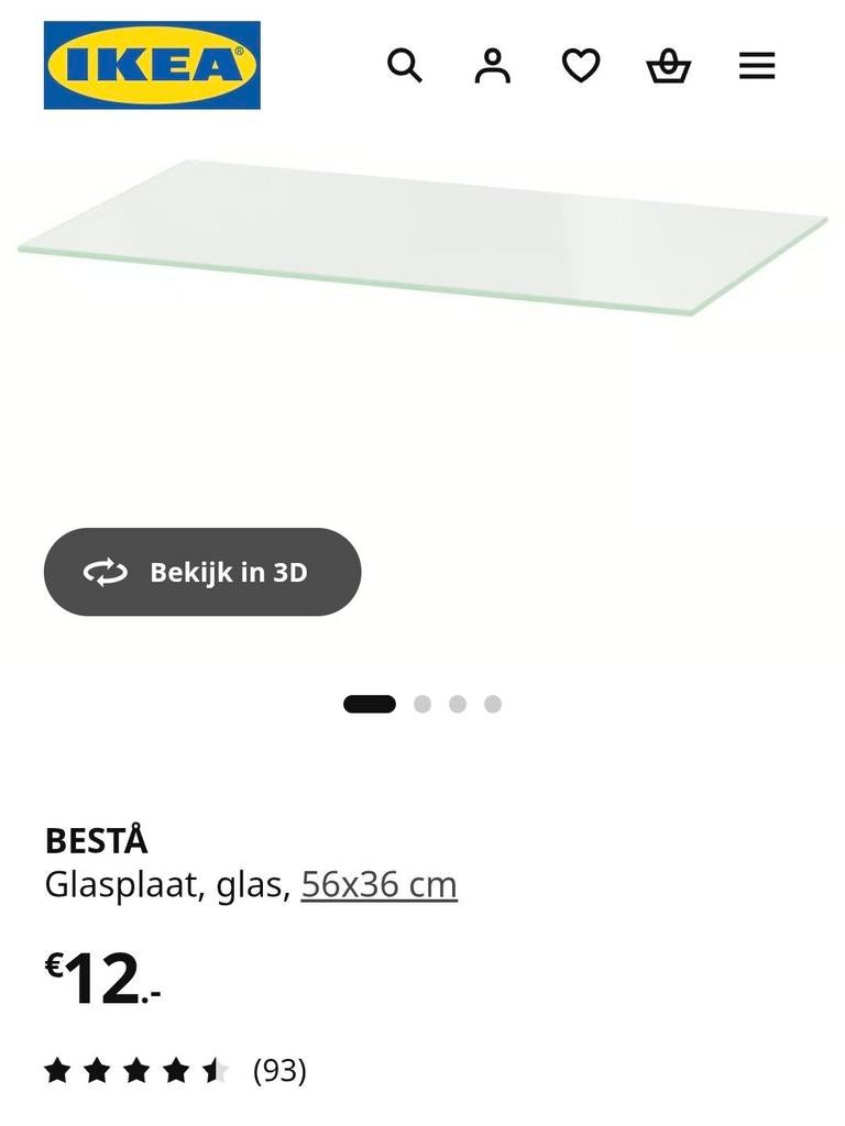 Ikea Besta Glasplaten 2st., Huis en Inrichting, Ophalen, Zo goed als nieuw