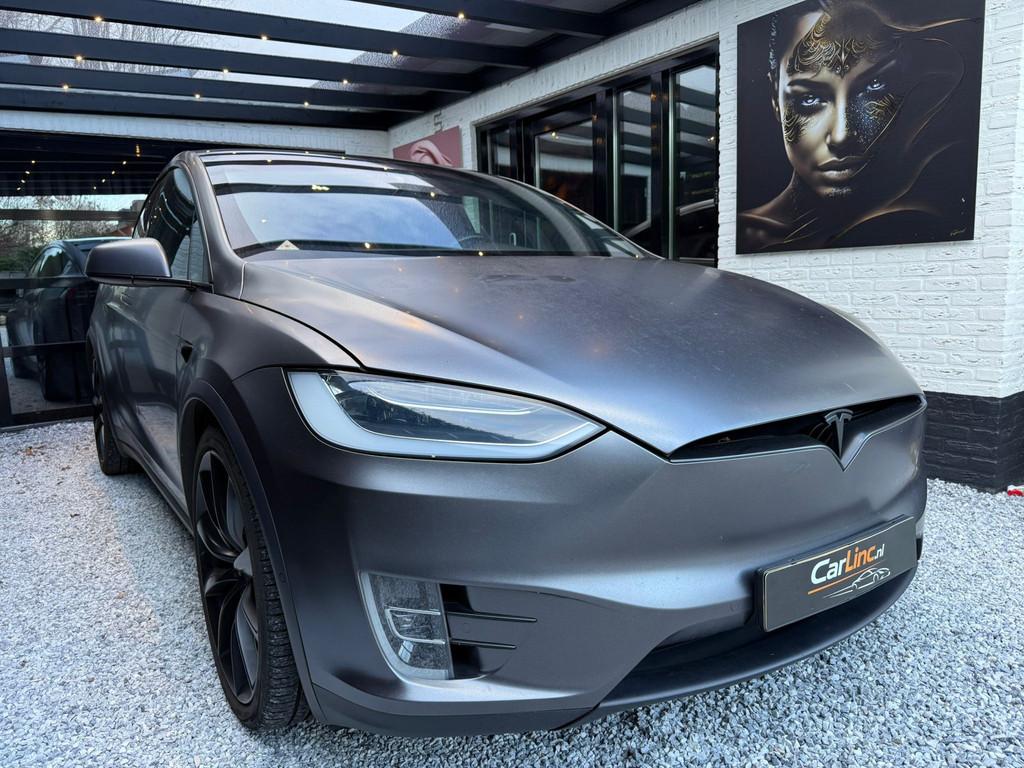 Tesla Model X 100D, 6 PERSOONS, VOLGSYSTEEM INGEBOUWD!, Auto's, Tesla, Gebruikt, 2433 kg, Blauw, Vierwielaandrijving
