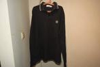 Stone Island longsleeve polo zwart lange mouw embleem S, Kleding | Heren, Verzenden, Zwart, Stone Island, Gedragen