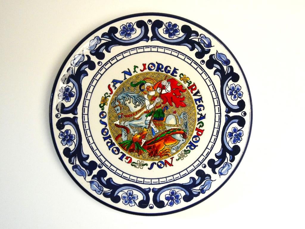 Wandbord San Jorge Sint Joris en de Draak atelier Spanje, Ophalen of Verzenden