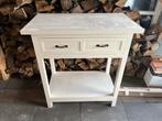 Landelijk wit sidetable, Huis en Inrichting, Tafels | Sidetables, 100 tot 150 cm, Ophalen of Verzenden, Zo goed als nieuw, 25 tot 50 cm